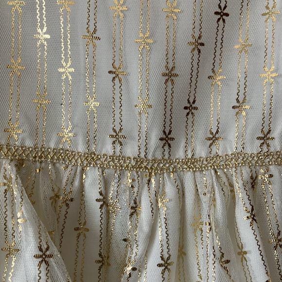 Gold foil dress with fur bolero - Picture 4 of 6